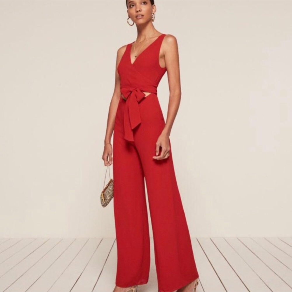 Reformation Patti Jumpsuit Red sz 0 NWT!!